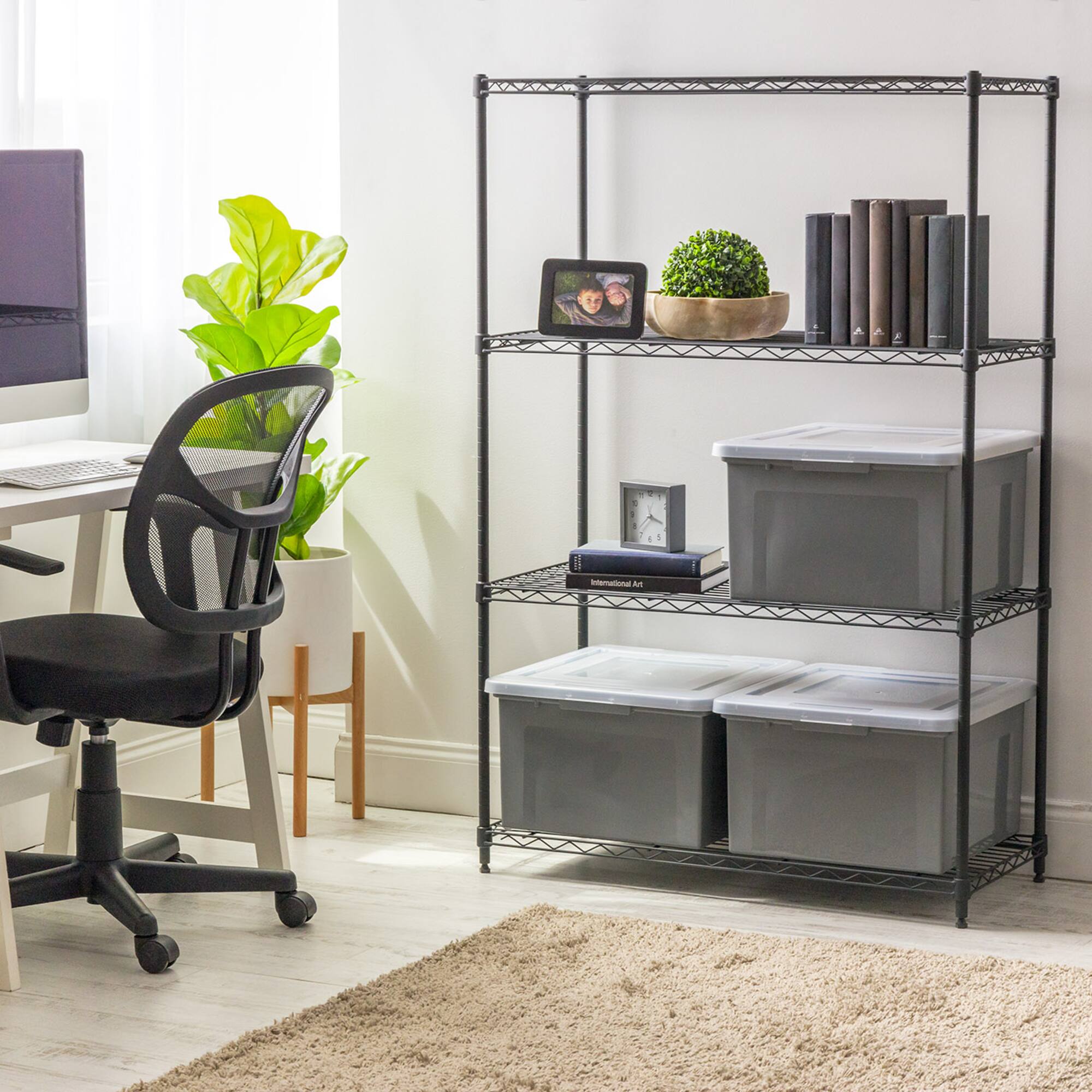 IRIS Gray Snap Tight Plastic Letter & Legal File Organizer Box, 3ct.